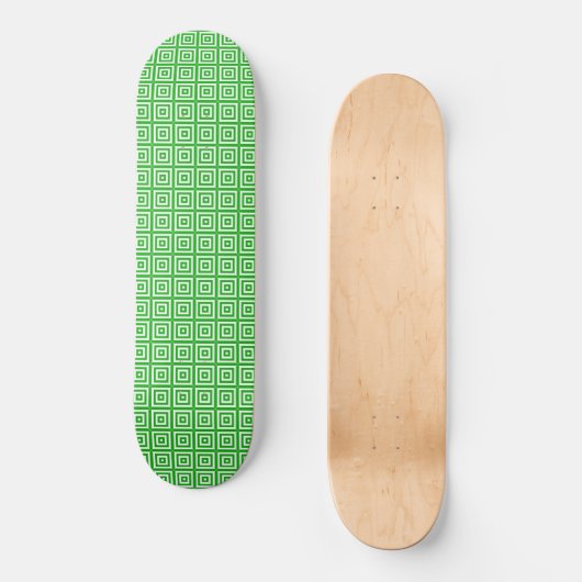 Groene Echo Squares Persoonlijk Skateboard (Voorkant)