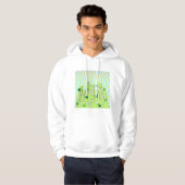 Groene Eco City Skyline met Zwevende Bladeren Hoodie (Voorkant volledig)