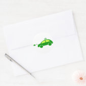 Groene eco-elektrische auto - Ecologie, milieu Ronde Sticker (Envelop)