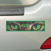 Groene eco kattenogen bumpersticker (Op auto)