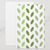 Groene Eco Leaves Briefpapier (Voorkant / Achterkant)