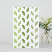 Groene Eco Leaves Briefpapier (Staand voorkant)
