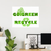 Groene Eco-structuur Recyclen illustratie Poster (Thuiskantoor)