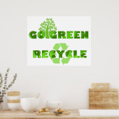 Groene Eco-structuur Recyclen illustratie Poster (Keuken)