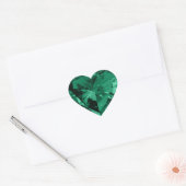 Groene edelsteen kristal glanzend hart Sticker (Envelop)
