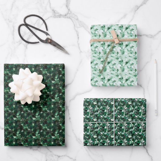 Groene edelstenen  inpakpapier vel (Voorkant)