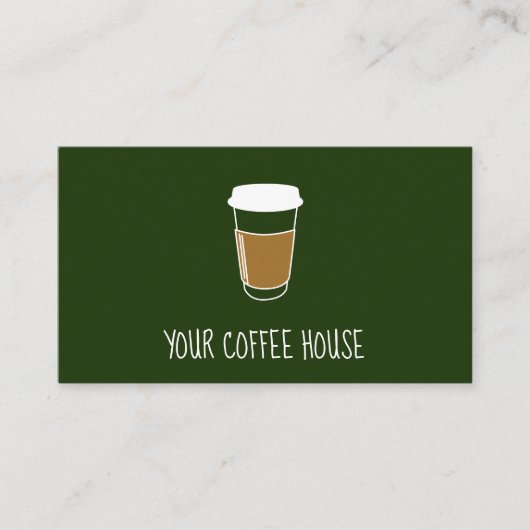 Groene Editable Coffee House Stamp loyalty (Voorkant)