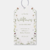 Groene Een beetje wilde bloem Rustieke Boho Baby S Cadeaulabel (Voorkant)