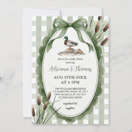 Groene eend baby shower  kaart