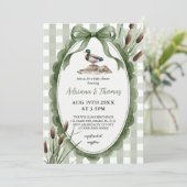 Groene eend baby shower kaart (Staand voorkant)