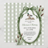 Groene eend baby shower kaart (Voorkant / Achterkant)