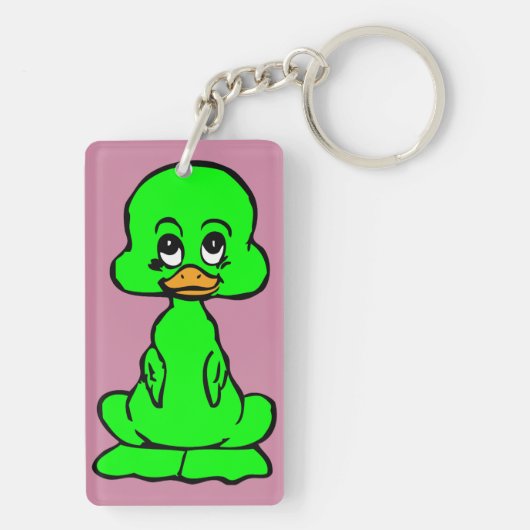 Groene eend sleutelhanger (achterkant)