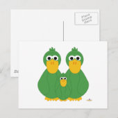 Groene eenden en Baby Briefkaart (Voorkant / Achterkant)