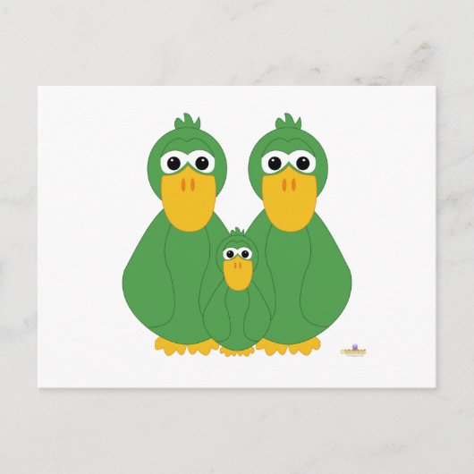 Groene eenden en Baby Briefkaart (Voorkant)