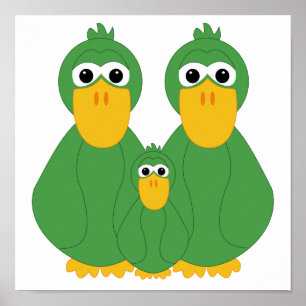 Groene eenden en Baby Poster