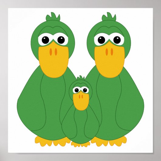 Groene eenden en Baby Poster (Voorkant)