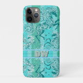 Groene Eenhoorn Geplaatst Patroon Gepersonaliseerd Case-Mate iPhone Case (Achterkant)