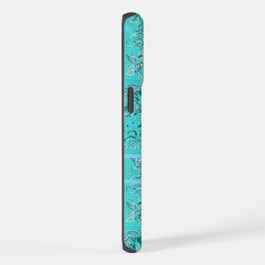 Groene Eenhoorn Geplaatst Patroon Gepersonaliseerd iPhone Hoesje (Rechterkant)