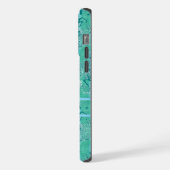 Groene Eenhoorn Geplaatst Patroon Gepersonaliseerd iPhone Hoesje (Linkerkant)