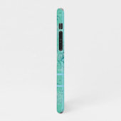 Groene Eenhoorn Geplaatst Patroon Gepersonaliseerd iPhone Hoesje (Linkerkant)