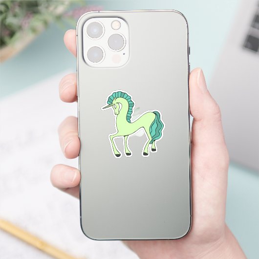 Groene Eenhoorn Sticker (Telefoon)