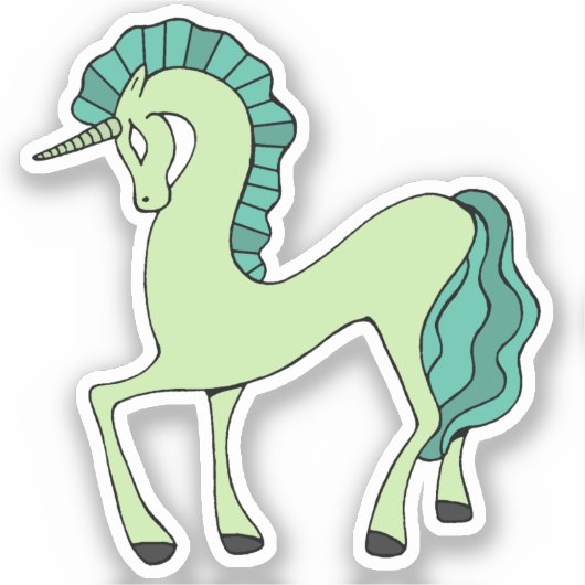 Groene Eenhoorn Sticker (Voorkant)