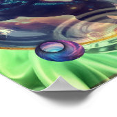 Groene Eenhoorn Wereldbol Poster (Hoek)