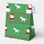 Groene eenhoorns santa claus patroon bedankdoosjes (Achterkant)