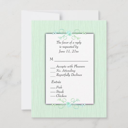 Groene Eenvoud RSVP met Keuze Menu (Voorkant)