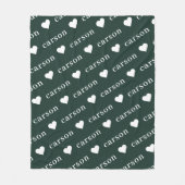 Groene Eenvoudige, aangepaste herhalingsnaam Fleece Deken (Voorkant)