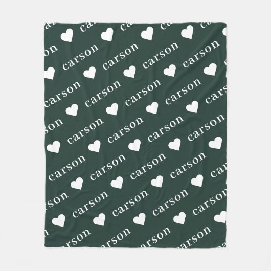 Groene Eenvoudige, aangepaste herhalingsnaam Fleece Deken (Voorkant)