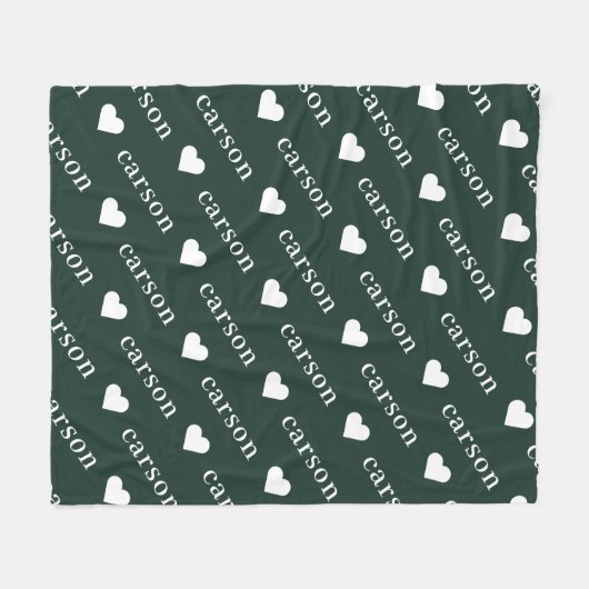 Groene Eenvoudige, aangepaste herhalingsnaam Fleece Deken (Voorkant (Horizontaal))