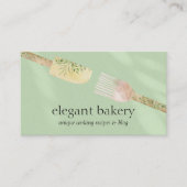 Groene eenvoudige bakkerij Elegant Feminine Logo C Visitekaartje (Voorkant)