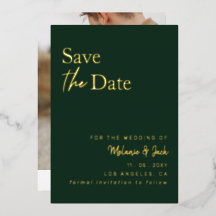 Groene Eenvoudige Calligrafie Foto Save The Date 