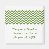 Groene Eenvoudige Chevron sparen de Magnet van de (Voorkant)