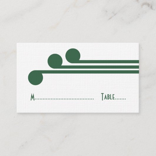 Groene Eenvoudige Deco Chic Place Card Plaatskaartje (Voorkant)