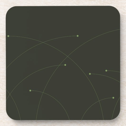 Groene, eenvoudige, elegante, moderne abstracte na bier onderzetter (Voorkant)