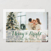 Groene Eenvoudige Foto Feestdagenkaart (Voorkant / Achterkant)