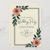 Groene eenvoudige huwelijksfeestposter kaart (Voorkant / Achterkant)