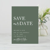 Groene eenvoudige kalligrafie bespaart de datum save the date (Staand voorkant)