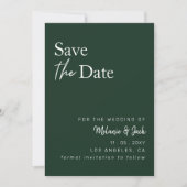Groene eenvoudige kalligrafie foto slaat de datum save the date (Voorkant)