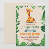 Groene Eenvoudige Leuke Verjaardagsuitnodiging Kaa Kaart (Voorkant / Achterkant)