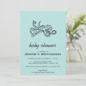 Groene Eenvoudige Lijn Dierlijke Octopus Kaart (Staand voorkant)