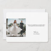 Groene eenvoudige minimalistische bruiloft bedankt (Achterkant)