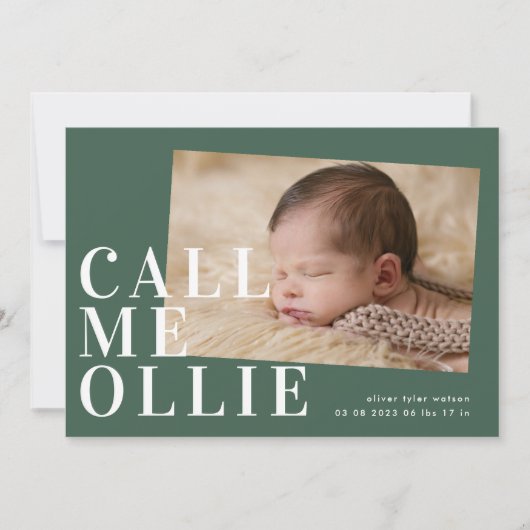 Groene, eenvoudige, minimalistische foto noem me g (Voorkant)