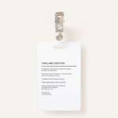 Groene eenvoudige minimalistische identiteitskaart badge (Achterkant met clip)