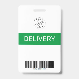Groene Eenvoudige Minimalistische Leveringspas ID- Badge