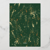 Groene Eenvoudige Moderne Gouden Folie Rand Kerstk Folie Feestdagenkaart (Achterkant)