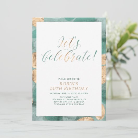 Groene eenvoudige moderne patroonvolwassen geboort kaart (Staand voorkant)