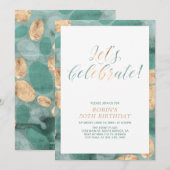 Groene eenvoudige moderne patroonvolwassen geboort kaart (Voorkant / Achterkant)